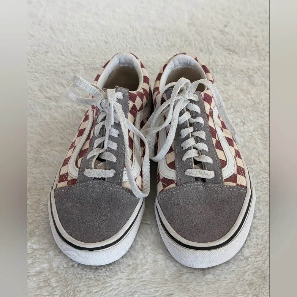 Great Condition: Vans Old Skool checkerboard Suede/Canvas Women’s 5.5 (M… - Picture 2 of 14